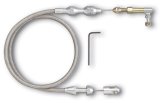 Lokar Hi-Tech Throttle Cables TC-1000HT Cable, Braided Stainless, Natural Fittings, 24 in. Long, Carbureted, Universal, Each thumbnail 2