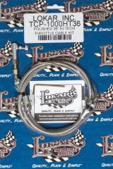 Lokar Hi-Tech Throttle Cables TCP-1000HT36 Cable, Braided Stainless, Polished Fittings, 36 in. Long, Carbureted, Universal, Each thumbnail 2