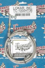 Lokar Hi-Tech Throttle Cables TC-1000HT36 Cable, Braided Stainless, Natural Fittings, 36 in. Long, Carbureted, Universal, Each thumbnail 2