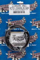 Lokar Midnight Series Throttle Cables XTC-1000LS148 Cable, Series, Black Braided Stainless, Black Fittings, 48 in. Long, GM LS, 350 Ram Jet, Each thumbnail 2