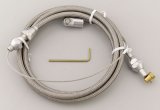Lokar Hi-Tech Throttle Cables TC-1000LS148 Cable, Braided Stainless, Natural Fittings, 48 in. Long, GM LS, 350 Ram Jet, Each thumbnail 1