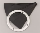Lokar Shifter Boot Sets 70-HRB Boot, Round, Black, Naugahyde, Polished Stainless Steel Trim Ring, Each thumbnail 2