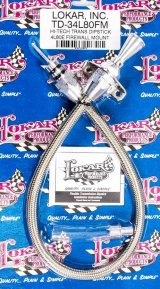 Lokar Hi-Tech Flexible Braided Stainless Transmission Dipsticks TD-34L80FM Dipstick, Steel, Natural, Firewall Mount, 4L80E, Each thumbnail 2