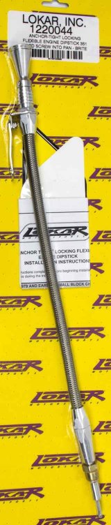 Lokar Anchor-Tight Locking Flexible Engine Dipsticks 1220044 Oil Dipstick, Flexible, Oil Pan Entry, Billet Aluminum, Brite Anodized, Ford, Small Block, 351W, Each thumbnail 3