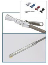 Lokar Anchor-Tight Locking Flexible Engine Dipsticks 1220214 Oil Dipstick, Flexible, Passenger Side Block Entry, Billet Aluminum, Brite Anodized, Chevy, Small Block, LS, Truck, Each thumbnail 3