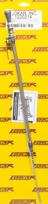 Lokar Anchor-Tight Locking Flexible Engine Dipsticks 1220214 Oil Dipstick, Flexible, Passenger Side Block Entry, Billet Aluminum, Brite Anodized, Chevy, Small Block, LS, Truck, Each thumbnail 5