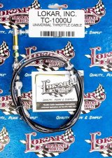 Lokar Hi-Tech Throttle Cables TC-1000U48 Cable, Black Vinyl, Natural Fittings, 48 in. Long, Carbureted, Universal, Each thumbnail 2