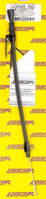 Lokar Midnight Series Anchor-Tight Locking Flexible Engine Dipsticks X1220177 Oil Dipstick, Flexible, Oil Pan Entry, Billet Aluminum, Black Anodized, 12 in. Length, Universal, Each thumbnail 2