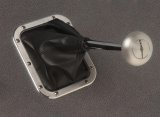 Lokar Shifter Boot Sets 70-BFMB Boot, Rectangle, Black, Naugahyde, Aluminum Trim Ring, Each thumbnail 1