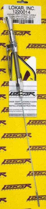 Lokar Anchor-Tight Locking Flexible Engine Dipsticks 1220014 Oil Dipstick, Flexible, Driver Side Block Entry, Billet Aluminum, Brite Anodized, Chevy, Small Block, Each thumbnail 3