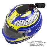 Zamp RZ-62 Helmets H764C36M Helmet, RZ-62, Full Face, Graphic, Blue/Green, Fire-Retardant Fabric, Snell SA2020, Medium, Each thumbnail 1