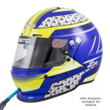 Zamp RZ-62 Helmets H764C36M Helmet, RZ-62, Full Face, Graphic, Blue/Green, Fire-Retardant Fabric, Snell SA2020, Medium, Each thumbnail 4