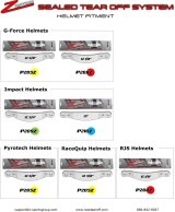 Zamp Z Optics Sealed Tear-Offs P208Z Tear-Offs, Optics, Sealed, 2mm Thick, Plastic, 12 1/8 in. Length, Bell, G-Force, RJS, Zamp, 3 Packs of 8, Set of 24 thumbnail 3