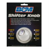 B&M White Shifter Knobs 46110 Shift Knob, Round, Plastic, White, Pro Stick Logo, Automatic, Manual Transmission, Each thumbnail 1