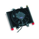 B&M Hi-Tek SuperCoolers with Fans 70297 Oil Cooler, 13.5 in. x 9 in. x 3.5 in. Cooler, 9.5 in. Fan, 175 Degree Thermostat, 1/2 in. NPT Female, Kit thumbnail 1