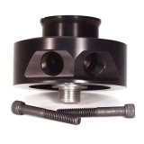 Canton Racing Oil Cooler Sandwich Adapters 22-541 Adapter, Filter, Bolt-On, Aluminum, Black, 13/16-16 in. Filter Thread, 1/2 in. NPT Inlet/Outlet, Each thumbnail 2