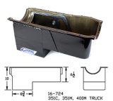 Canton Racing Truck Wet Sump Pans 16-724 Oil Pan, Off-Road, Steel, Black Powdercoated, 7 qt., Rear Sump, Ford, Cleveland/Modified, 351/400, Each thumbnail 5