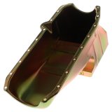 Milodon Street and Strip Oil Pans for 1962-1967 CHEVY II - 31061 Pan, Steel, Gold Iridite, 6 qt., Chevy, Small Block, Dart SHP, RH Dipstick, Each thumbnail 1
