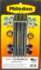 Milodon Windage Tray Stud Kits 81151 Kit, Steel, Black Oxide, Chevy, Chrysler, Dodge, Plymouth, Ford, Pontiac, V8, Set thumbnail 2