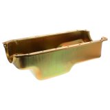 Milodon Stock Replacement Oil Pans 30755 Pan, Steel, Gold Iridite, 4 qt., Mopar, 360, A, B and E Bodies, Internal Control Baffle, Each thumbnail 2