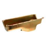 Milodon Stock Replacement Oil Pans 30755 Pan, Steel, Gold Iridite, 4 qt., Mopar, 360, A, B and E Bodies, Internal Control Baffle, Each thumbnail 4