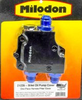 Milodon Billet Aluminum Oil Pump Covers 21225 Cover, Motor Plate Style/Remote Filter, Aluminum, Black, Chrysler, Dodge, Plymouth, Big Block, Hemi thumbnail 2