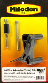 Milodon Timing Pointers 65785 Pointer, Adjustable, Billet Aluminum, Black Anodized, Ford, 429, 460, Each thumbnail 2