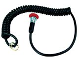 TCI Trans-Brake Release Microswitches and Cords 388500 Switch, Push Button, Momentary, Trans-Brake, Plastic, Red, 10 Amps, with Spiral Cord, Each thumbnail 2