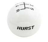 Hurst Classic Shift Knobs 1630025 Knob, Round, Plastic, White, 5-Speed Pattern, 3/8-16 in., Manual Transmission, Each thumbnail 1