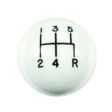 Hurst Classic Shift Knobs 1630025 Knob, Round, Plastic, White, 5-Speed Pattern, 3/8-16 in., Manual Transmission, Each thumbnail 2