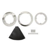 Hurst Billet Shifter Boot and Bezels 116000HST Bezel Boot, Round Shift Bezel, Polished Aluminum Finish, Black Leather Boot, Each thumbnail 2