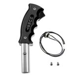 Hurst Classic Shift Knobs 5380443 Knobs, Knobs, Pistol Grip Shape, Aluminum, Black, Gray/Silver Accent, Satin, Anodized, Logo, Bolt-on, Ford, Each thumbnail 3
