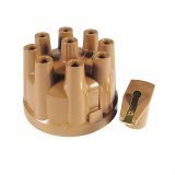ACCEL Distributor Cap and Rotor Kits 8220ACC Sets, 60k V-rated Alkyd, Tan, Female/Socket, Brass Terminals, Clamp Down, Ford, Jeep, Mercury, L6, V8, Kit thumbnail 1