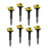 ACCEL Super Coils 140060-8 Ignition Coils, Super, Socket, Round, Black/Yellow, Ford, 5.0L Modular, Set of 8 thumbnail 1