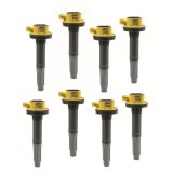 ACCEL Super Coils 140060-8 Ignition Coils, Super, Socket, Round, Black/Yellow, Ford, 5.0L Modular, Set of 8 thumbnail 2