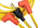 ACCEL SuperStock 4000 Series Spark Plug Wire Sets 4042 Wires, SuperStock, RFI Suppression, Spiral Core, 8mm, Yellow, Stock Boots (Orange/Black), Chevy, GMC, SBC Gen 1, V8, Set thumbnail 1
