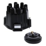 ACCEL Heavy-Duty Distributor Cap and Rotor Kits 8124ACC Rotor, Black, Female/Socket, Brass Terminals, Clamp-Down, AMC, GM, Jeep, International, V8, Kit thumbnail 1