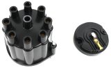 ACCEL Heavy-Duty Distributor Cap and Rotor Kits 8124ACC Rotor, Black, Female/Socket, Brass Terminals, Clamp-Down, AMC, GM, Jeep, International, V8, Kit thumbnail 2