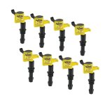 ACCEL Super Coils 140033-8 Ignition Coils, Coil, Epoxy, Yellow, Ford, Modular, Early 3-Valve, 4 in. Boot, Set of 8 thumbnail 1