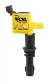 ACCEL Super Coils 140033-8 Ignition Coils, Coil, Epoxy, Yellow, Ford, Modular, Early 3-Valve, 4 in. Boot, Set of 8 thumbnail 2