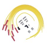ACCEL 8.8mm Spiral Wire Sets 8033 Spark Plug Wires, Silver Coated Copper Core, Yellow, Straight Boots, GM, Chrysler, Ford, V8, Set thumbnail 1