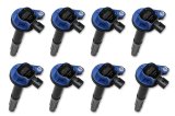 ACCEL Super Coils 140060B-8 Ignition Coils, Super, Coil Pack Style, Female/Socket, Epoxy, Blue, Round, Ford, 5.0L, Set of 8 thumbnail 1