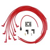 ACCEL SuperStock 4000 Series Spark Plug Wire Sets 4041R Wires, SuperStock, RFI Suppression, Spiral Core, 8mm, Red, 90 Degree Boots (Red/Black), V8, Set thumbnail 1
