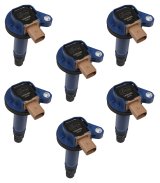 ACCEL Super Coils 140646B-6 Ignition Coils, Super, Coil Pack Style, Female/Socket, Epoxy, Blue, Square, Ford, Set of 6 thumbnail 2