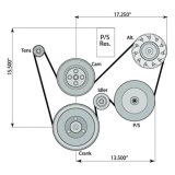 Chevrolet Performance Serpentine Accessory Drive Kits 19421445 System, Without A/C, 100 amp Alternator, P/S Pump, Reservoir, Idler, Tensioner, Brackets, Belt, Hardware, Chevy, LS3/LS7, Kit thumbnail 1