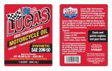 20w50 Lucas High Performance Motorcycle Oil 10702 Engine Oil, Motorcycle, 20W50, Synthetic, One qt., Set of 6 thumbnail 1