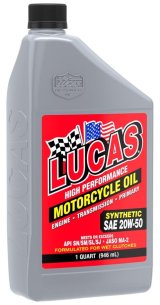 20w50 Lucas High Performance Motorcycle Oil 10702 Engine Oil, Motorcycle, 20W50, Synthetic, One qt., Set of 6 thumbnail 2