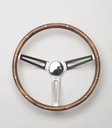 Grant Classic Nostalgia Steering Wheels 967-0 Wheel, Nostalgia, Stainless Steel/Brushed, Wood/Walnut, 3-Spoke, 15 in. Dia., 3-Bolt, Each thumbnail 1