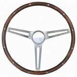 Grant Classic Nostalgia Steering Wheels 967-0 Wheel, Nostalgia, Stainless Steel/Brushed, Wood/Walnut, 3-Spoke, 15 in. Dia., 3-Bolt, Each thumbnail 2