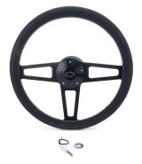 Grant Billet T-Series Steering Wheels 1916-2 Wheels, T-Series, 14.0 in. Diameter, Aluminum, 3-Spoke, Black, Leather Grip, Black, with Installation Kit, Horn Cap, Ford, Kit thumbnail 4